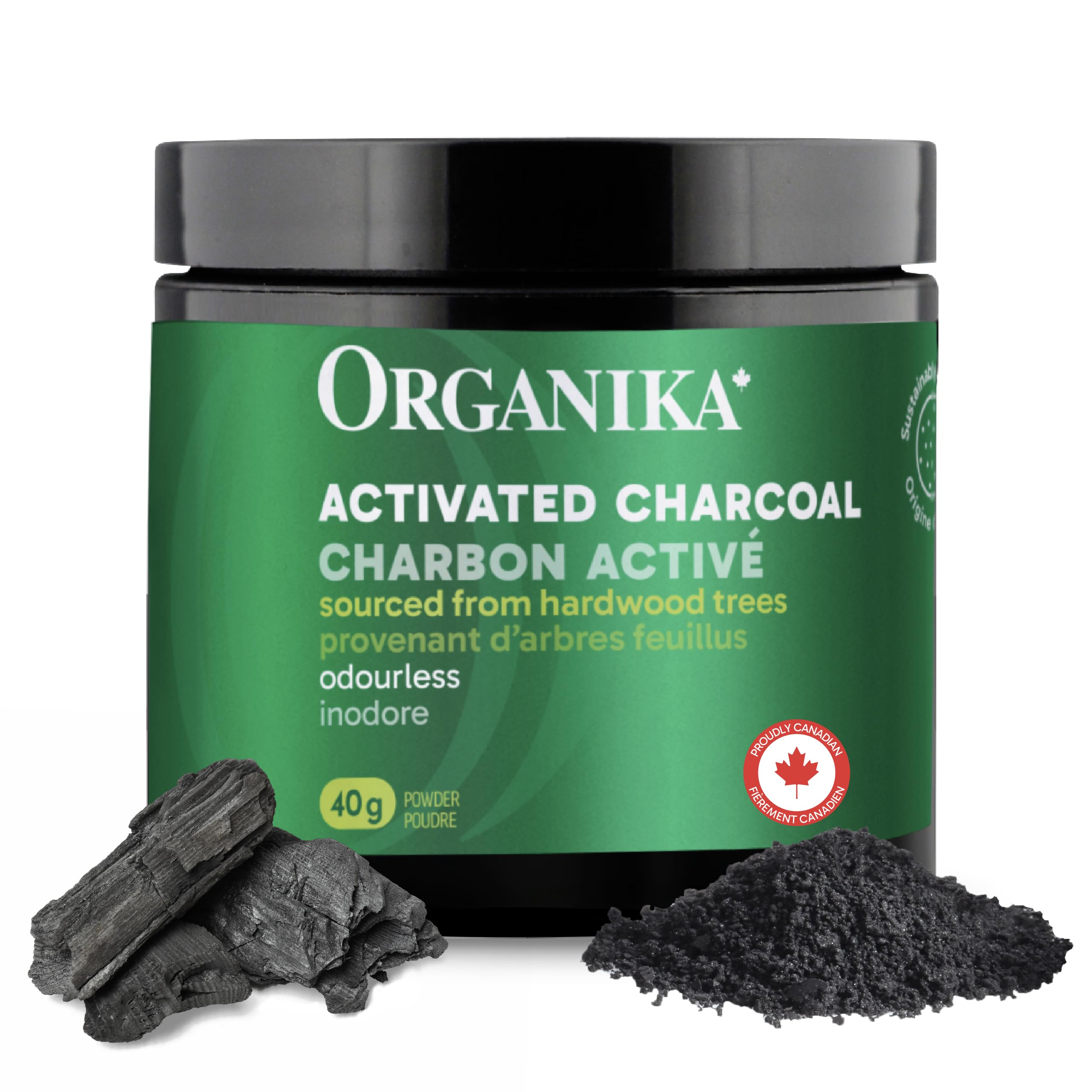 Organika Canadian-Made Activated Charcoal Powder- Food Grade